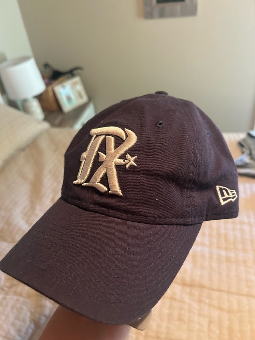 New Era Kids Dark Brown Cap with Cream Embroidered Logo